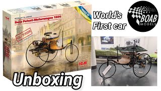 1886 Benz Patent Motorwagen - Unboxing the 1/24 Model kit from ICM - Easy Version
