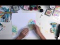 Mixed Media Scrapbooking process video - using acrylic ink and gesso