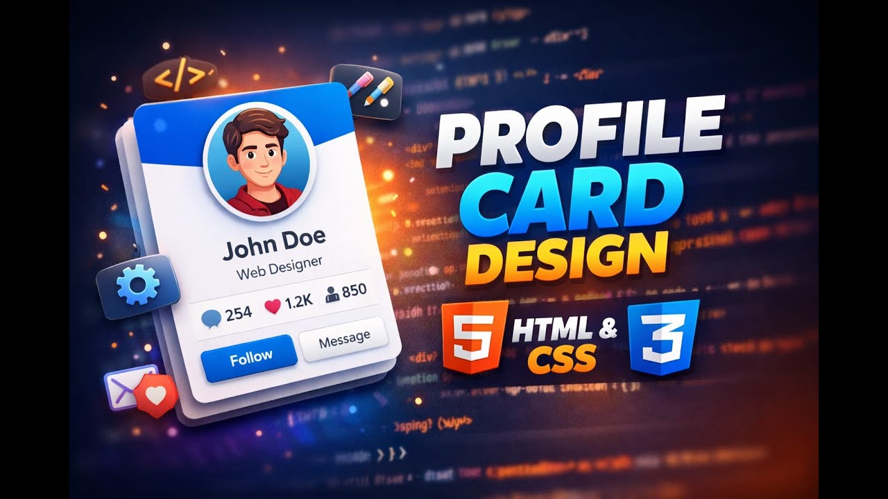 Modern Profile Card UI Design Using HTML and CSS. - YouTube