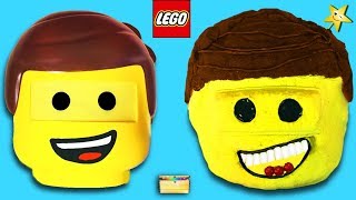 Making THE LEGO MOVIE 2 EMMET&#39;s HEAD w/ Kinetic Sand, PEZ, Slime, Mask, LEGO Surprise Toys