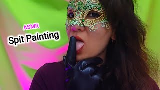 ASMR Spit Painting on Leather Gloves | ASMR Spit Painting with Leather Gloves & Tingly Mouth Sounds