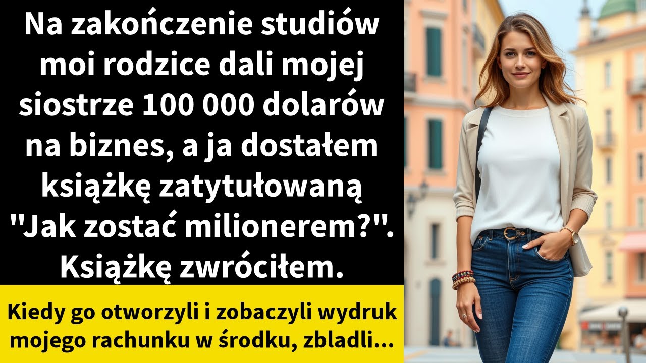 Na zakończenie studiów moi rodzice dali mojej siostrze 100 000 dolarów na biznes,