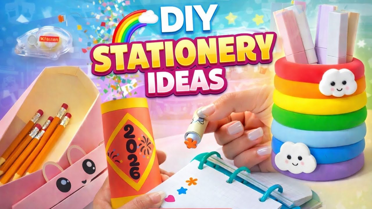 🔥5 Amazing DIY Stationery Ideas You MUST Try! ✂️🌈 | DIY Stationery Ideas | Cute & Easy School Crafts