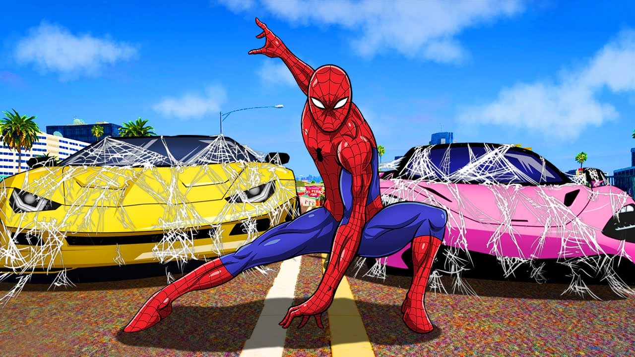 Spider-Man Robs SUPERCARS in GTA 5 RP!