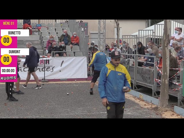 Miniature : Une partie à 200 à l'heure 32e BONETTO vs DUMONT : International à pétanque de RUOMS septembre 2020