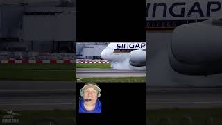 Singapore Airlines A380 Smokes Nose Tires