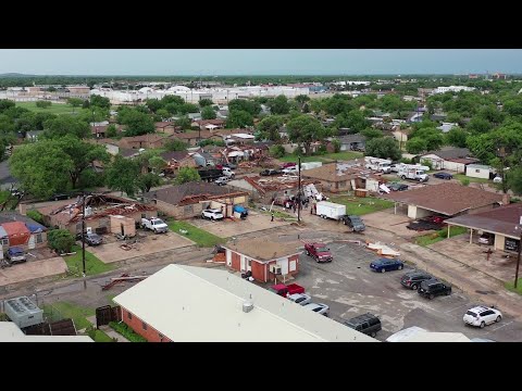 Abilene storm damage drone video