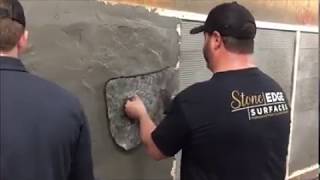How to do a Hand Carved Concrete Overlay Wall