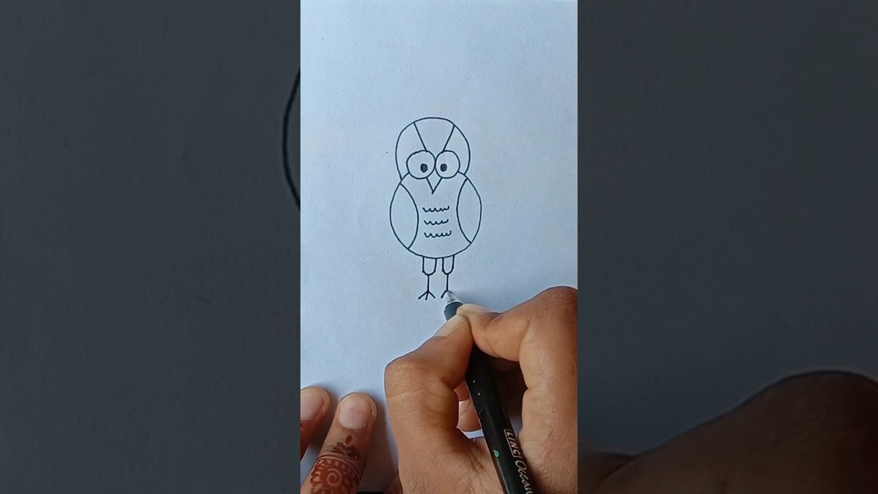easy owl🦉bird drawing.