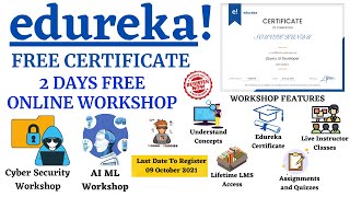 Edureka - Free Workshop With Certificate | Edureka Free Certification Workshop | Free Online Courses screenshot 5