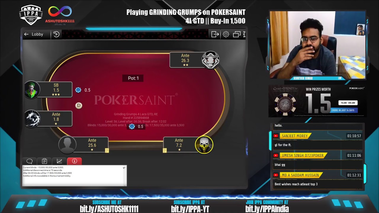 Watch & Learn Poker with Ashutosh Grinding Grumps 4L GTD PokerSaint YouTube