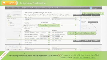 Linking a Menu Item to an Article or page.