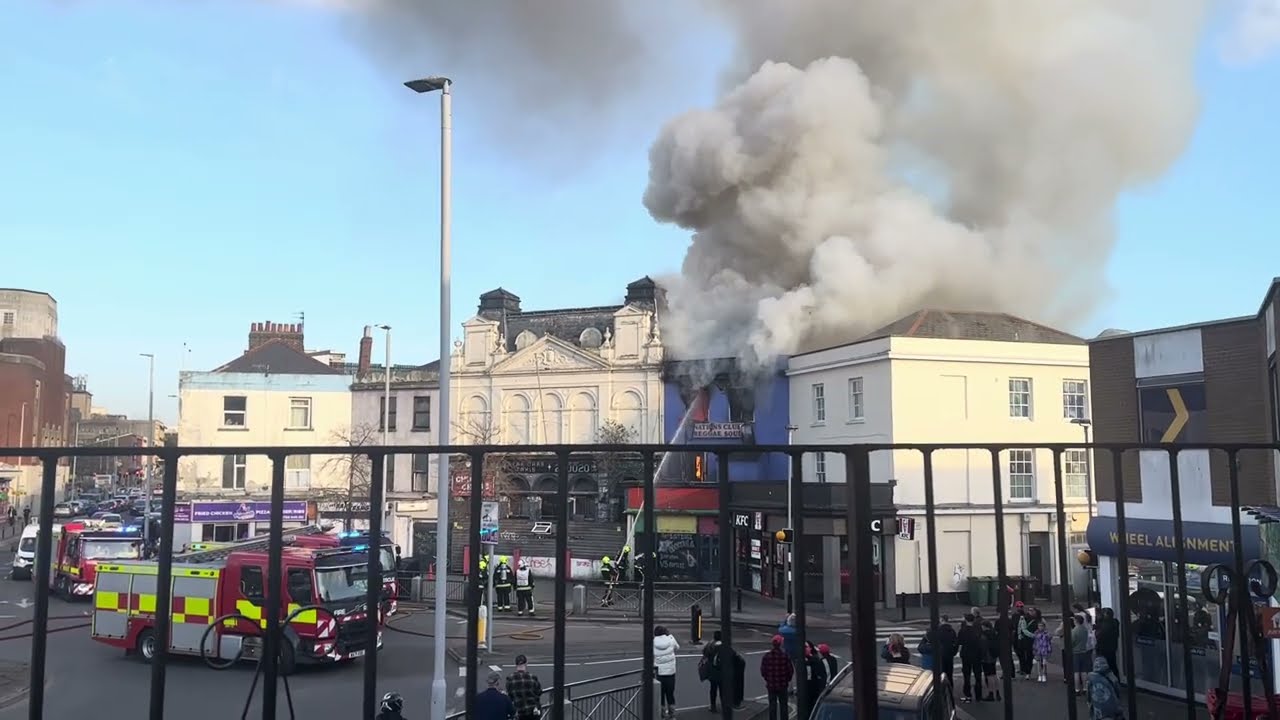 Union Street Fire, Octagon Roundabout, Plymouth 01/03/2025