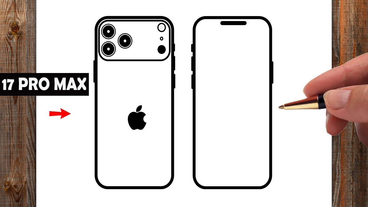 First Iphone Drawing How To Draw an Apple iPhone 17 Pro Max Phone Step By Step | 17 Pro Max ...