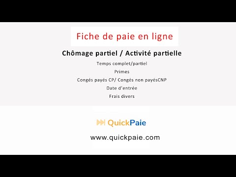 Fiche de paie en ligne - Chômage partiel / Activité partielle