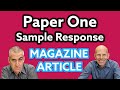 IB English Paper One Analysis Quiz