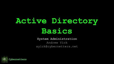 Sysadmin Course - Active Directory Basics