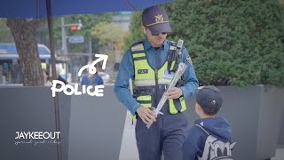 asking people togive roses to police officers ​| JAYKEEOUT
