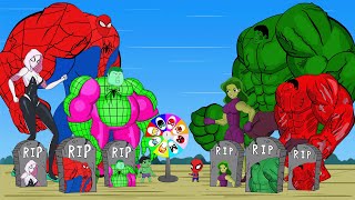 SPIDERMAN x HULK: Spider-Gwen Stacy, FAT SUPER HERO & SHE HULK | Will Who Win? - EVOLUTION Animation