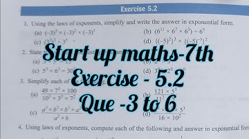 viva education start up mathematics class 7 ex 5.2  | start up maths ex 5.2 | exponential form