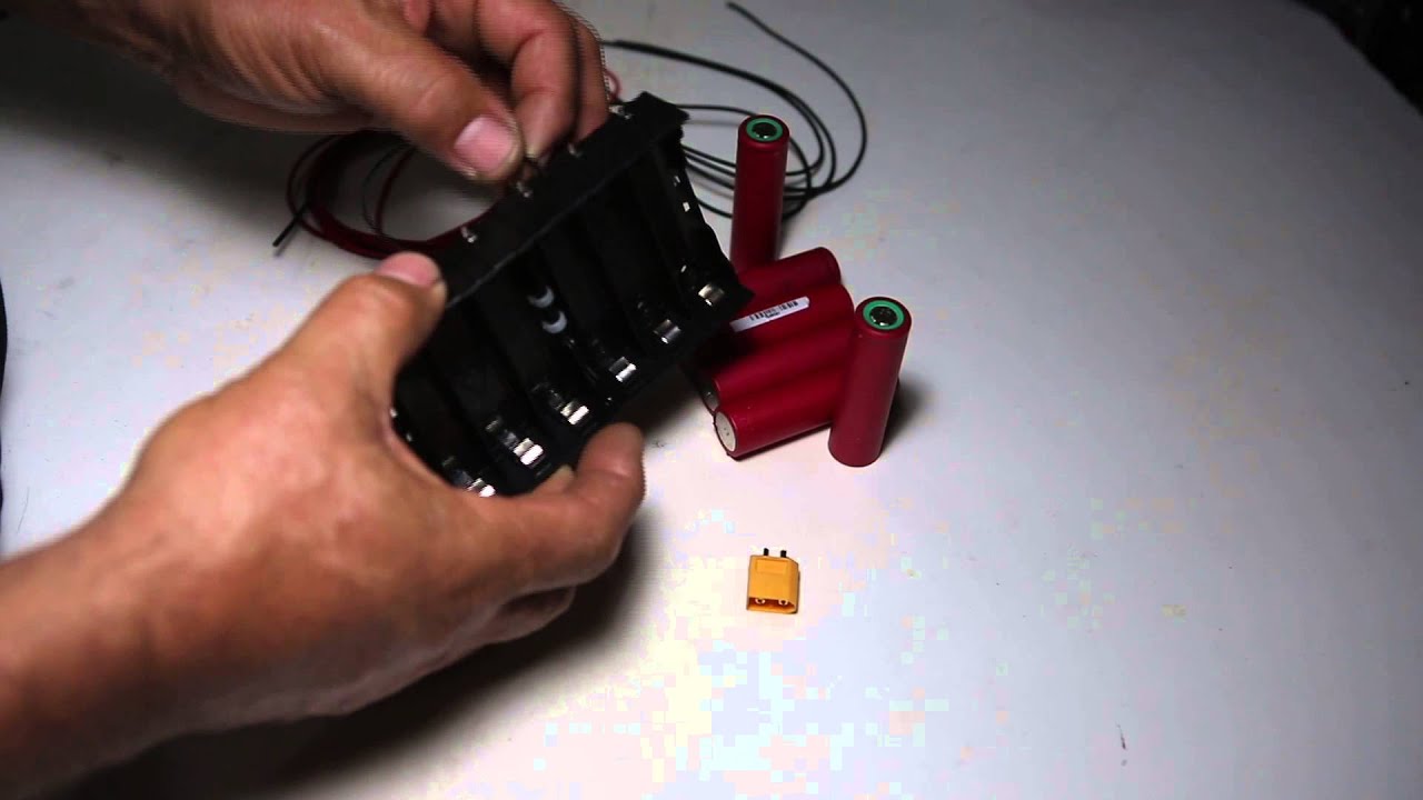How to build a Li ion battery pack with 18650 cells - YouTube
