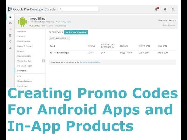 Android Developers Blog: Create promo codes for your apps and in-app  products in the Google Play Developer Console