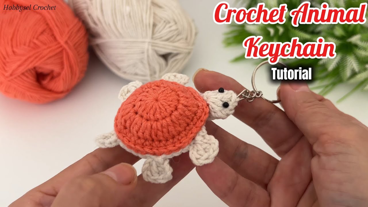 Crochet Animal Keychain Tutorial | How to Make a Mini Turtle Keychain