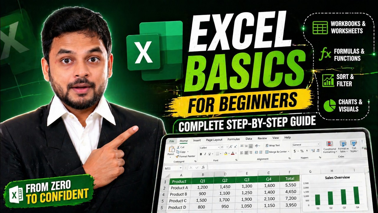 Excel Basics for Beginners | Complete Step-by-Step Guide | English ...