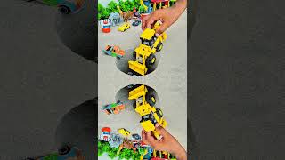 Crazy Enfield Ace jcb pushing black green red car in ditch #tractor #jcb #toys #shorts #viral #264