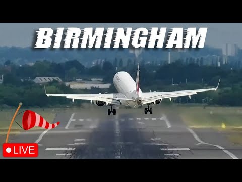 Birmingham Airport Live ✈️ WET & WINDY Plane Spotting 🚩 Sunday 31st August 2025