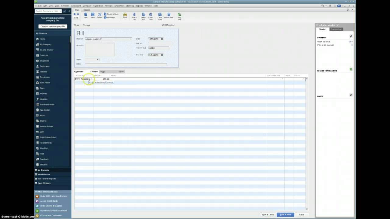 Barter Transactions in Quickbooks YouTube
