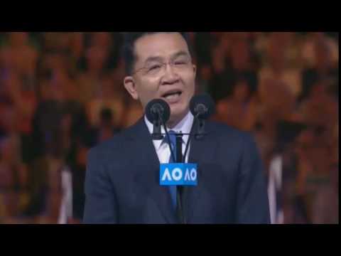 KIA official's EPIC speech after an epic #AusOpen final - Federer vs Nadal Australian Open 2017
