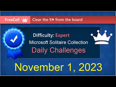 Microsoft Solitaire Collection: FreeCell - Expert - November 1, 2023