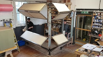 Off Site Testing of Opening Shutters for Contemporary London Rear Extension by MATA Architects