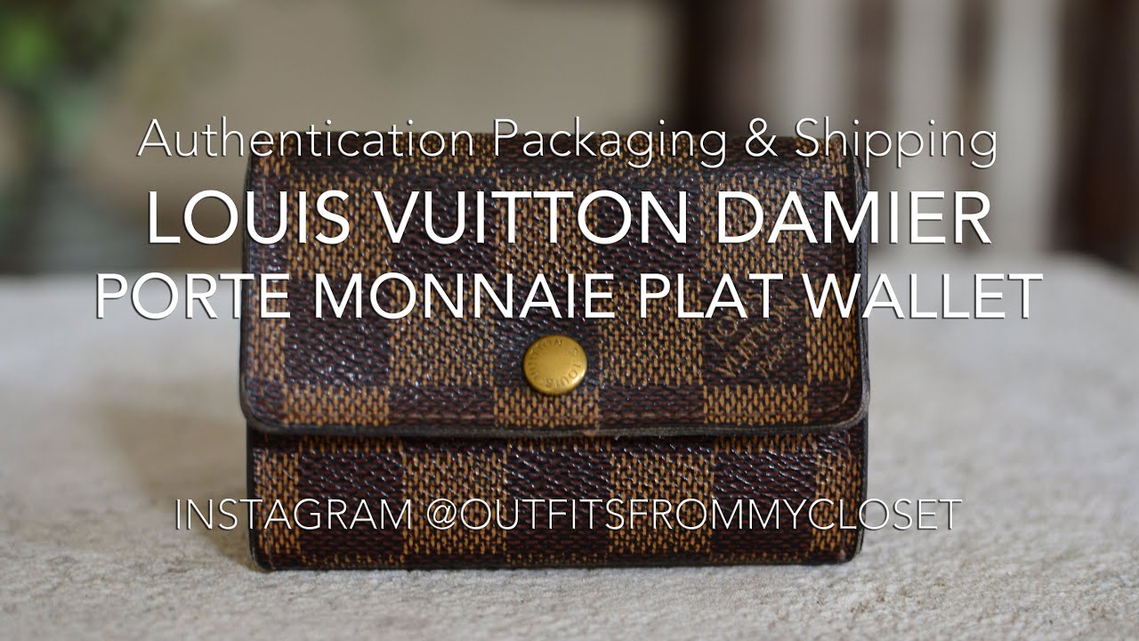 Louis Vuitton Preloved Damier Monnaie Plat Coin Purse Wallet: Authenticating Packaging Shipping ...
