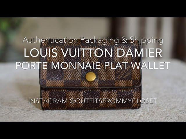 Louis Vuitton Damier Ebene Porte Monnaie Plat Coin Purse (SHF