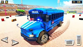 باص تحطم قيادة حافلة الشرطة الأمريكية - ألعاب تحطيم الحافلات - ألعاب اندرويد ممتعة