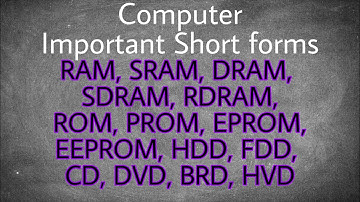 Full form of RAM, SRAM, DRAM, ROM, PROM, EPROM, EEPROM, HDD, FDD, CD, DVD, BRD, HVD | Abbreviations