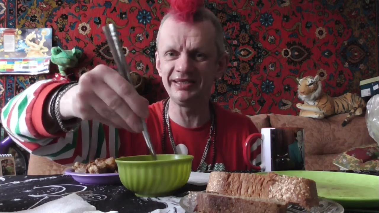 обжор мукбанг квас добрый хлеб мясо свянина жареная и шаурма по ...