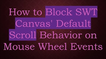 How to Block SWT Canvas