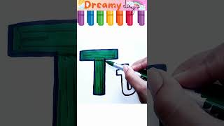 Letter T drawing | Fun & Easy Drawing Tutorial for Kids! 🖍️#drawing #art