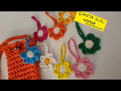 ÇİÇEK ÇANTA SÜSÜ YAPIMI 🌸 ÖRGÜ ÇANTA SÜSÜ YAPIMI🌸 Çiçek Çanta Süsü Yapımı 🌸 Crochet bag