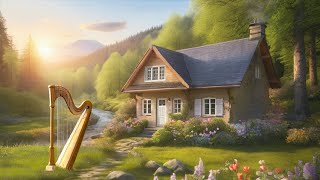 Relaxing Spring Harp Music 💐 Relax on the porch 😊