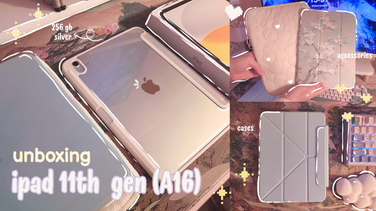 ipad 11th gen silver 🤍 (a16) unboxing ⊹ ࣪ ˖ | accessories, gaming |