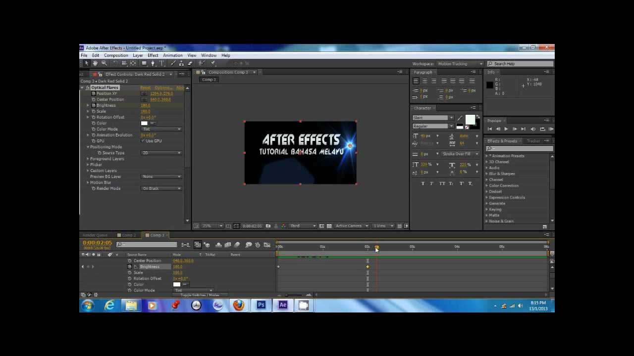 Tutorial After Effects CS6 - How To Make Basic Intro (malay language ...