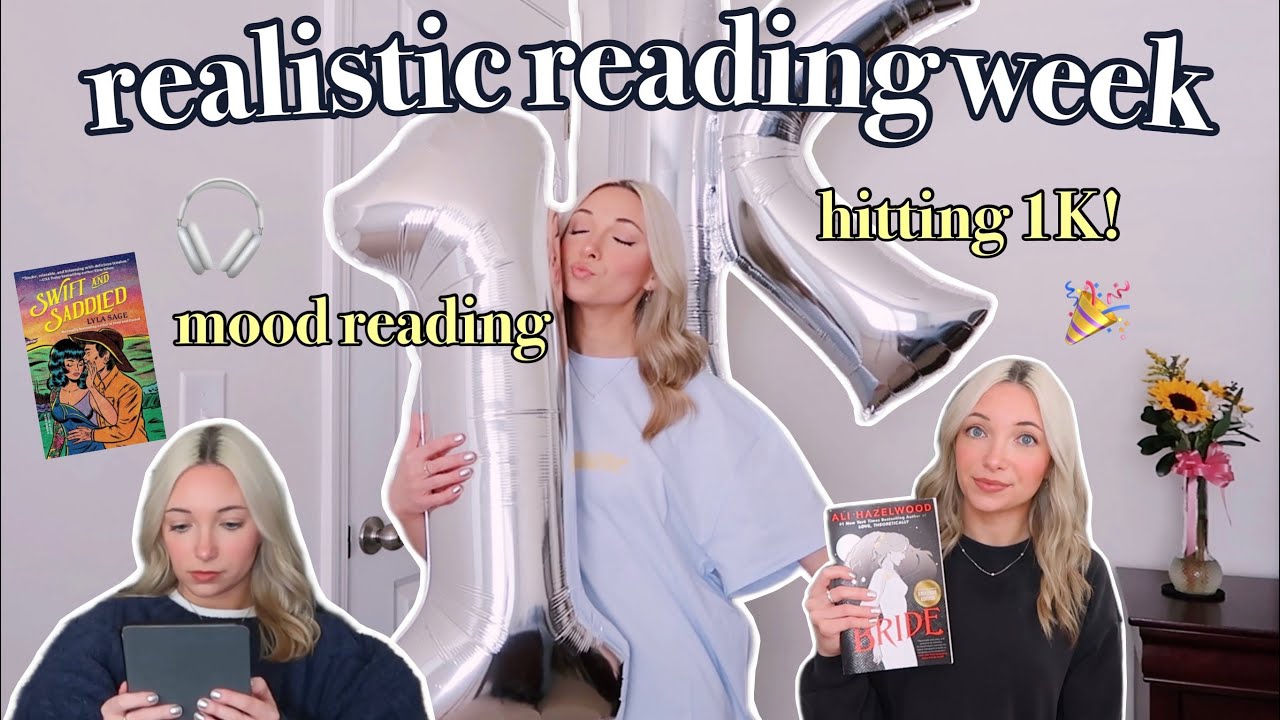 Realistic *mood* reading for a week - reading vlog (new releases, audiobooks, + hitting 1K! 📚🎉)