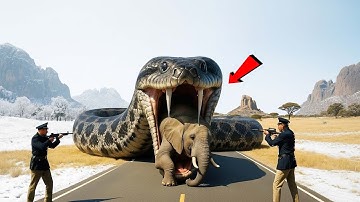 Elephant Saved by Brave Heroes From Giant Deadly Mutant Python 🐍
