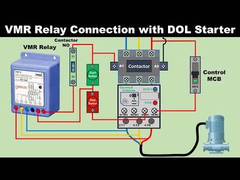 voltage monitoring relay circuit diagram with dol starter @Electrical Wiring School