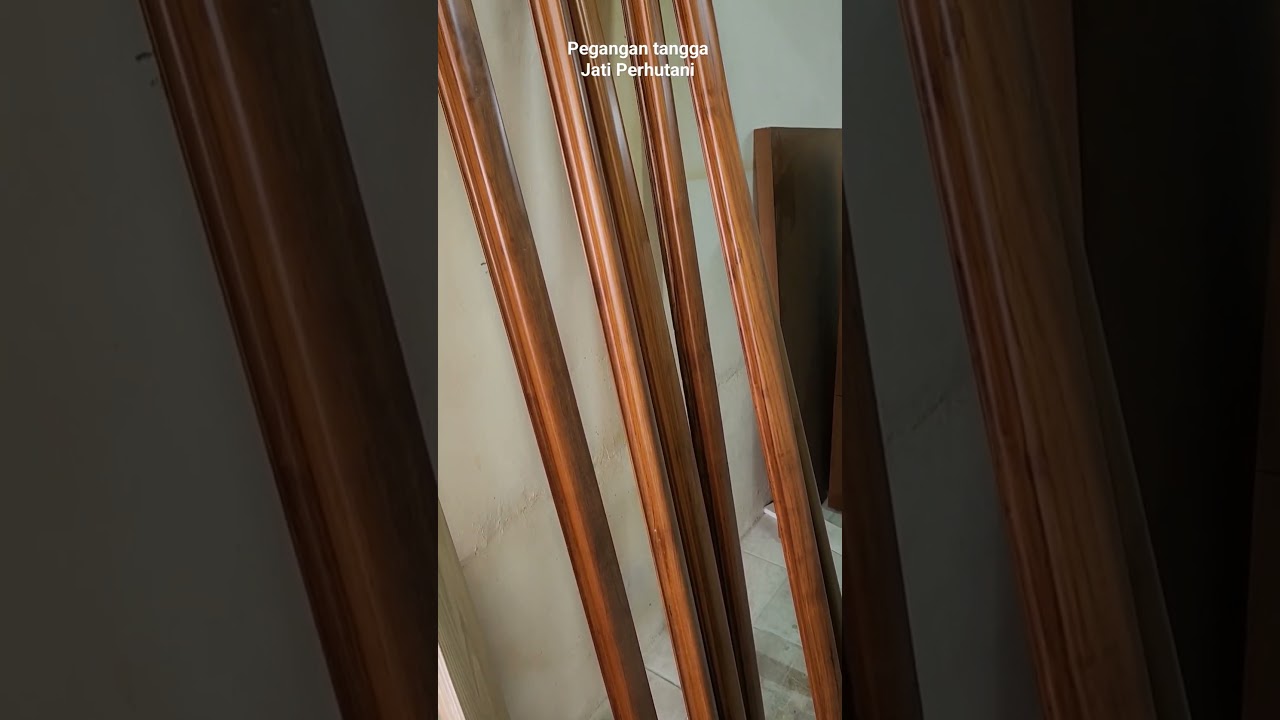 Pegangan Tangga Kayu Jati Perhutani Finishing PU