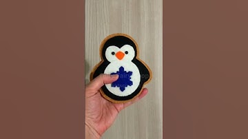 Felt penguin Christmas ornament hand sewing pattern
